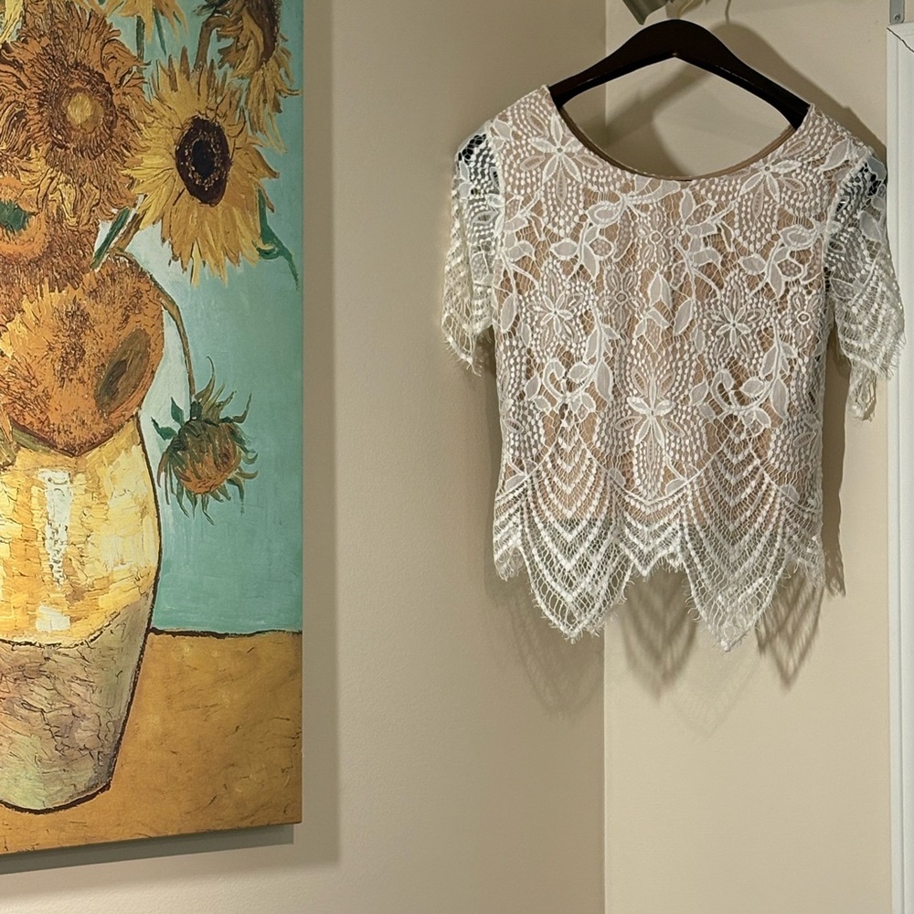 Express White Lace Blouse